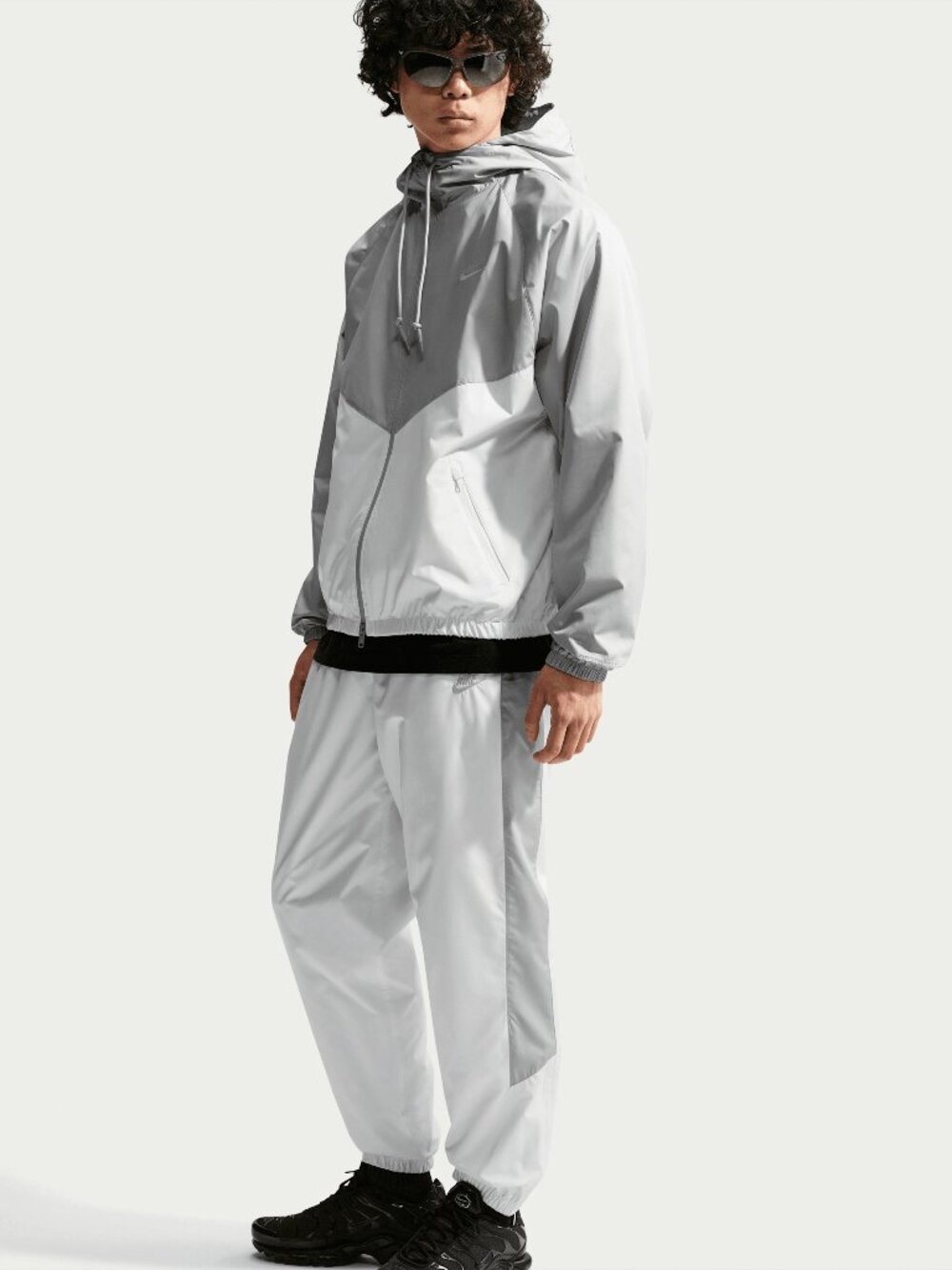 Nike Windrunner Lined Pants White Light Iron Ore Gray Sportswear Size Large